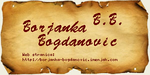 Borjanka Bogdanović vizit kartica